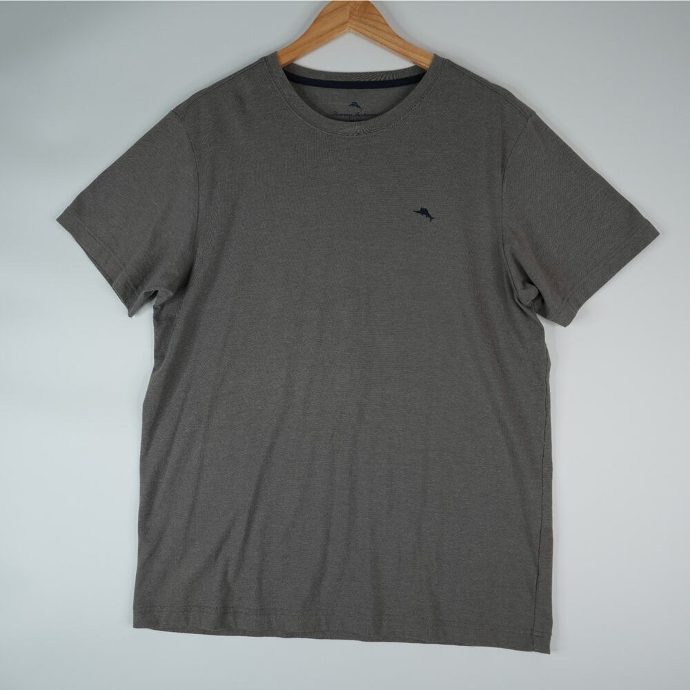 Tommy Bahama T-Shirt Mens‎ Medium Short Sleeve Gray Casual Cotton Blend